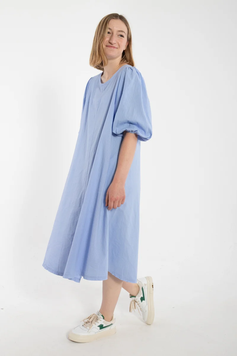 Daniris Seersucker Dress Ice Blue