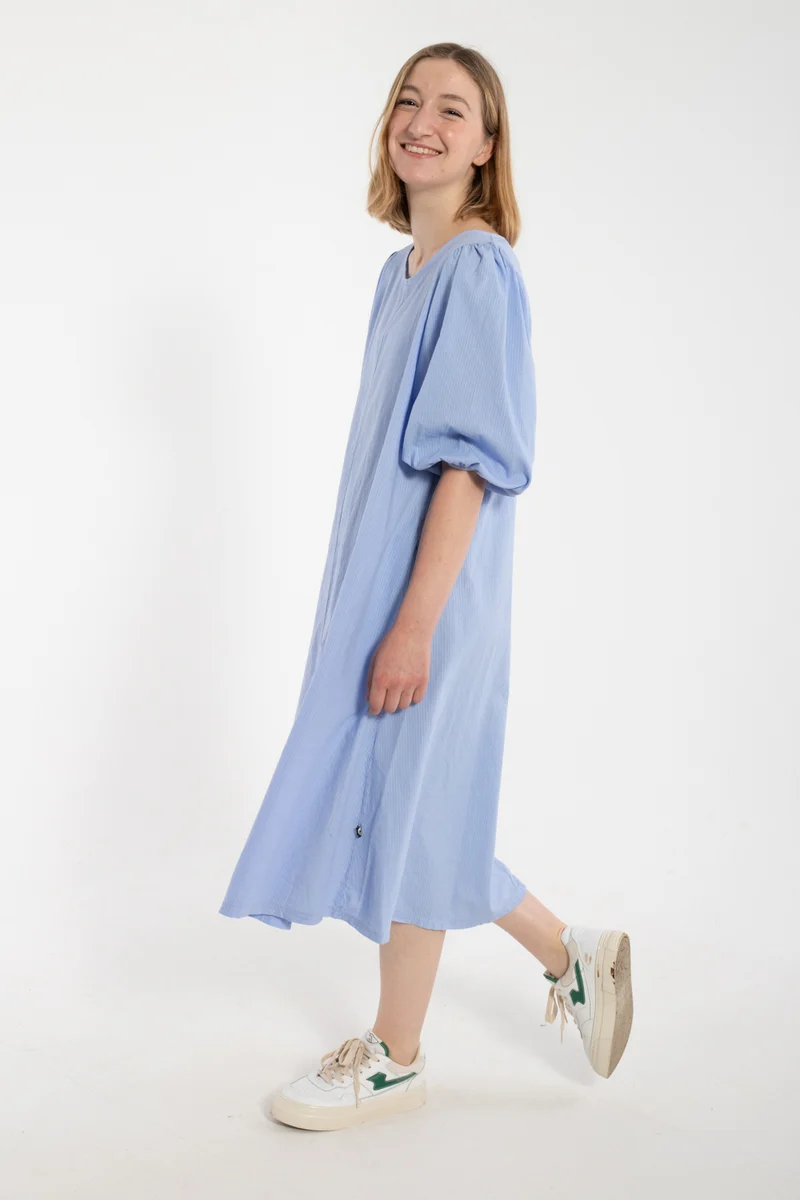 Daniris Seersucker Dress Ice Blue