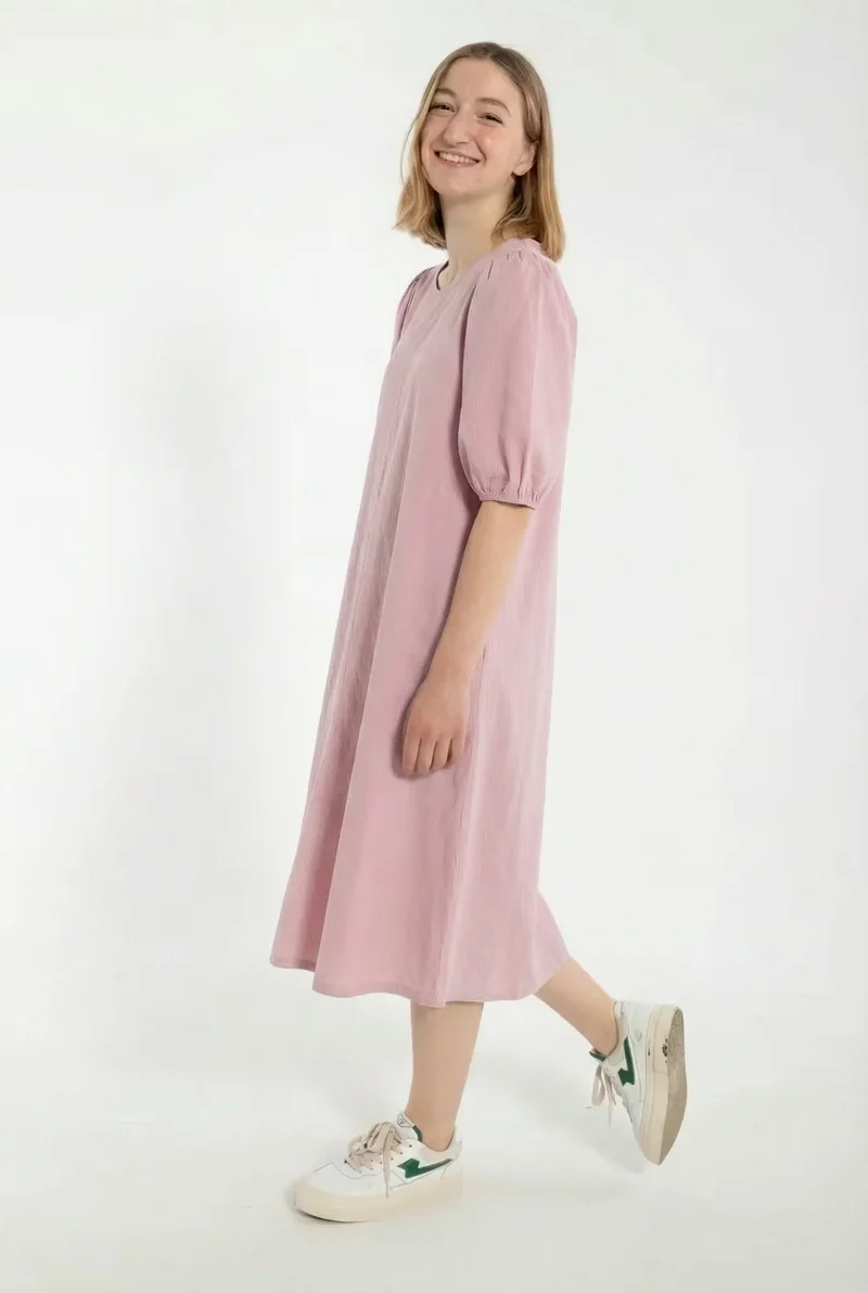 Daniris Seersucker Dress Cold Rose