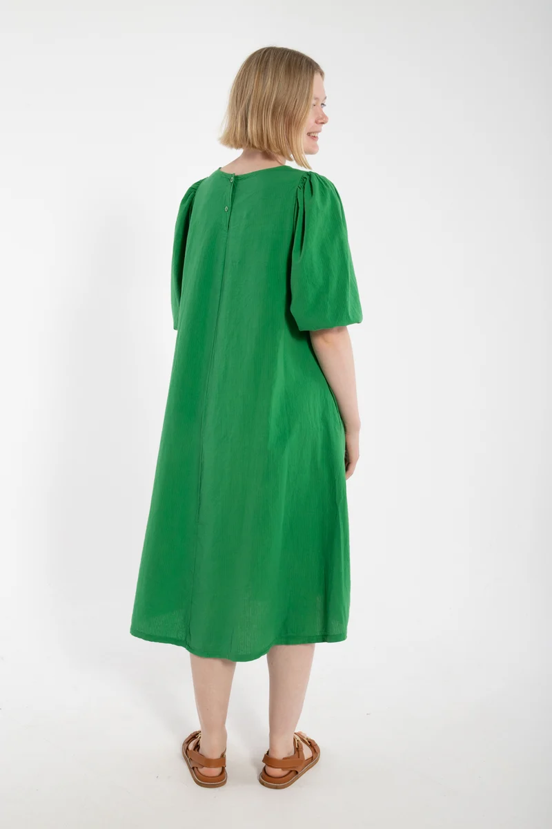 Daniris Seersucker Dress Green