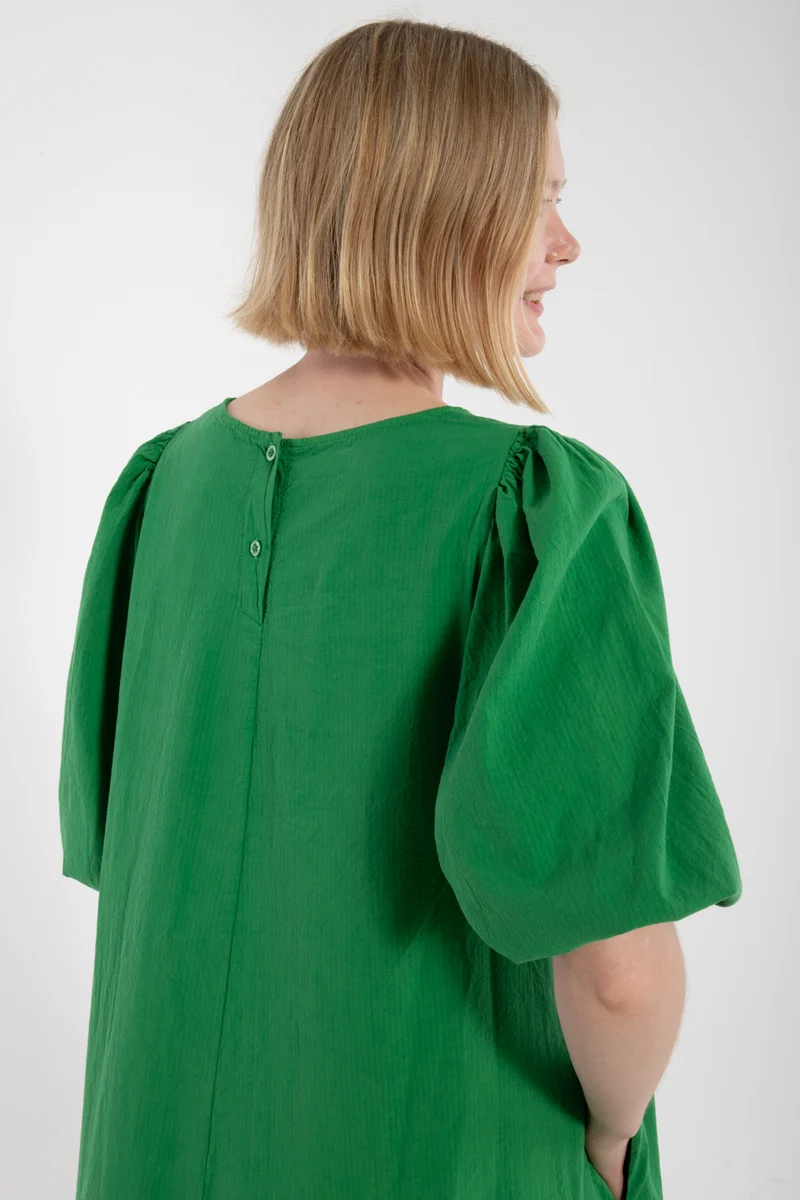 Daniris Seersucker Dress Green