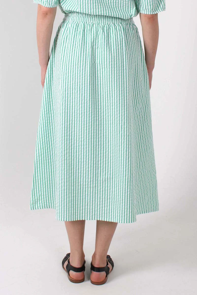Danespresso Heavy Seersucker Skirt Green/Chalk