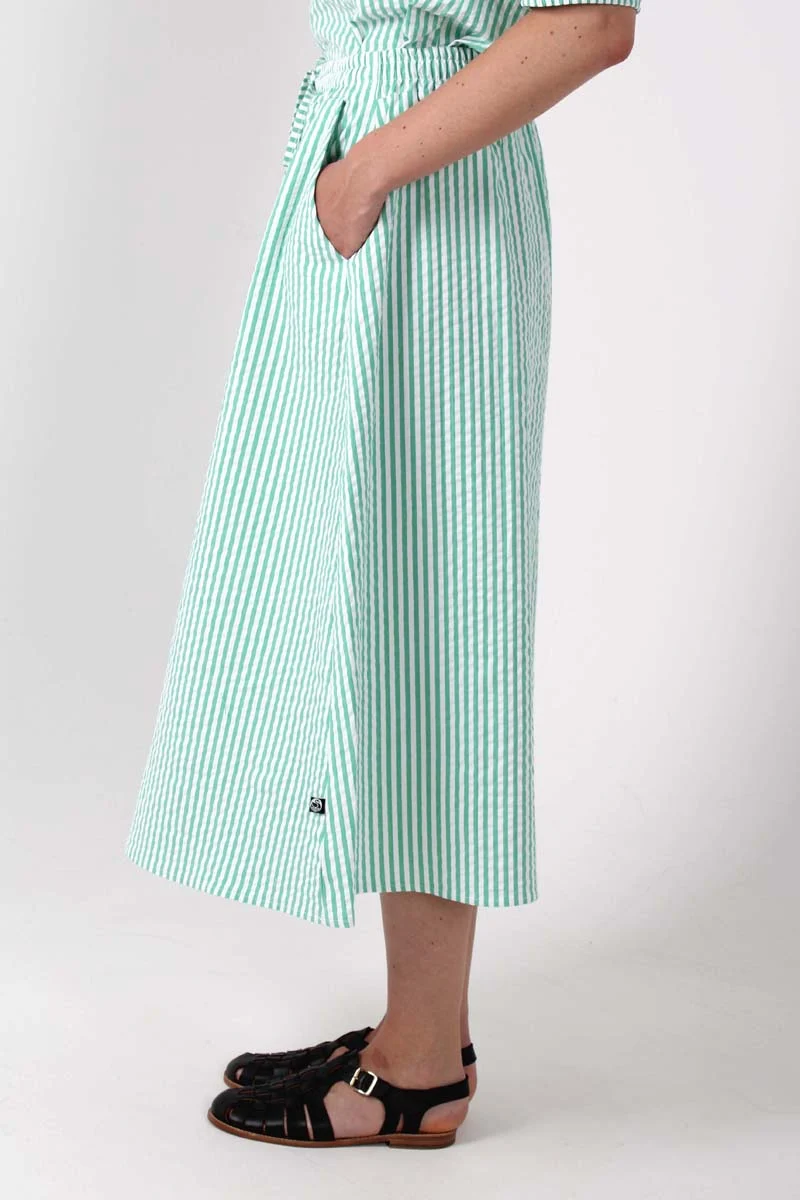 Danespresso Heavy Seersucker Skirt Green/Chalk