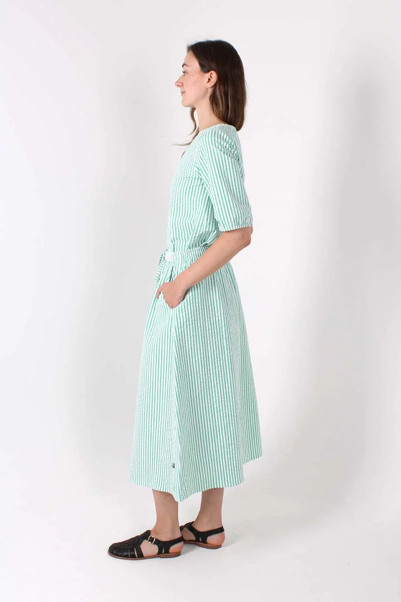 Danecremant Heavy Seersucker Shirt Green/Chalk