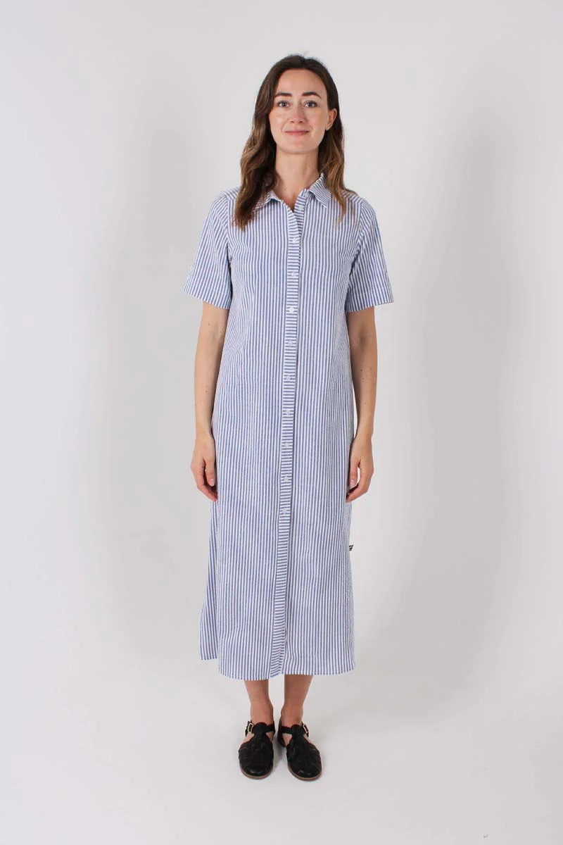 Danepippi SS Searsucker Dress Navy/Chalk