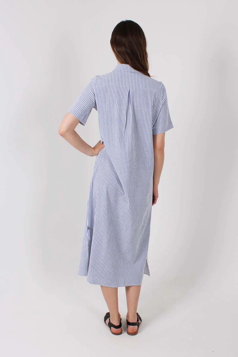 Danepippi SS Searsucker Dress Navy/Chalk