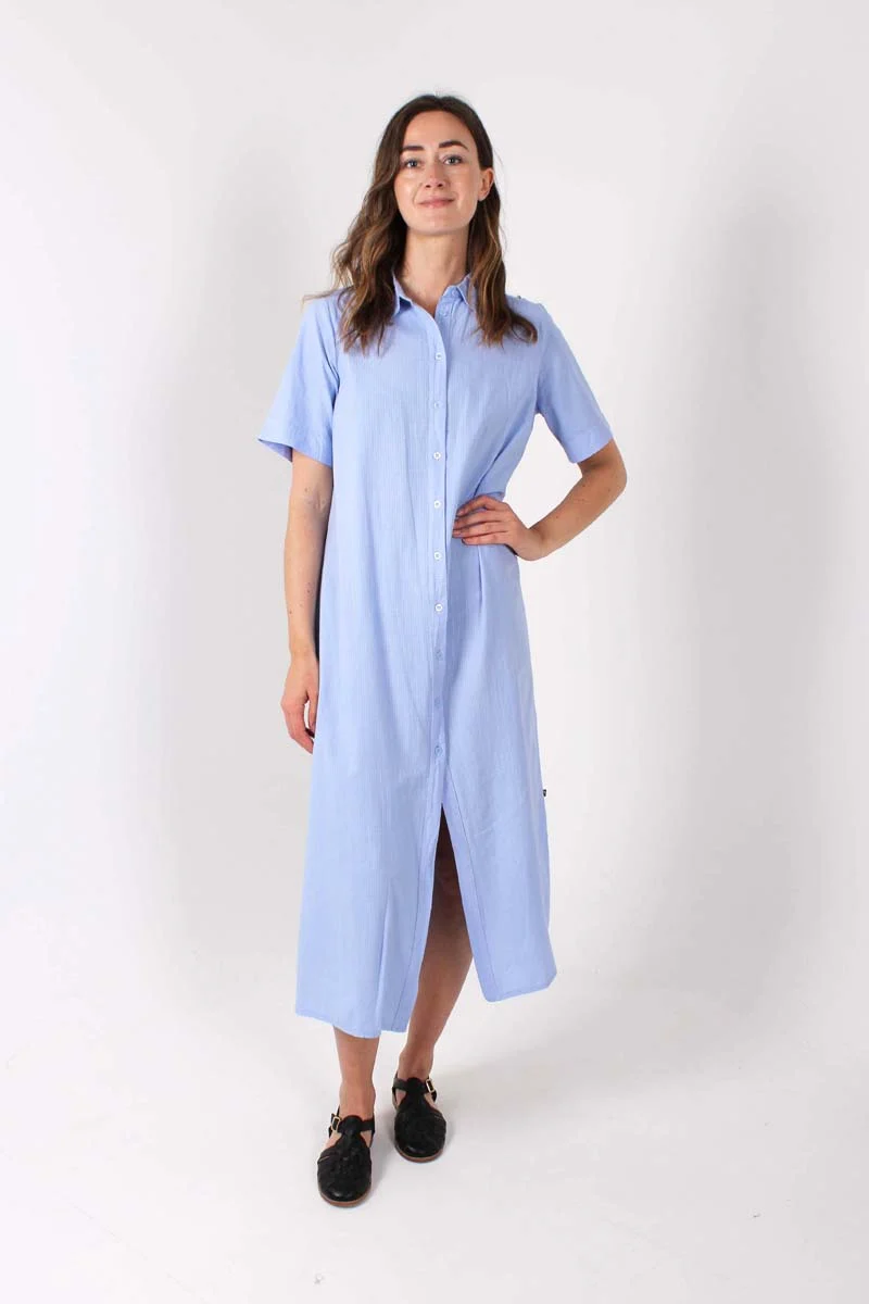 Danepippi SS Seersucker Dress Ice Blue