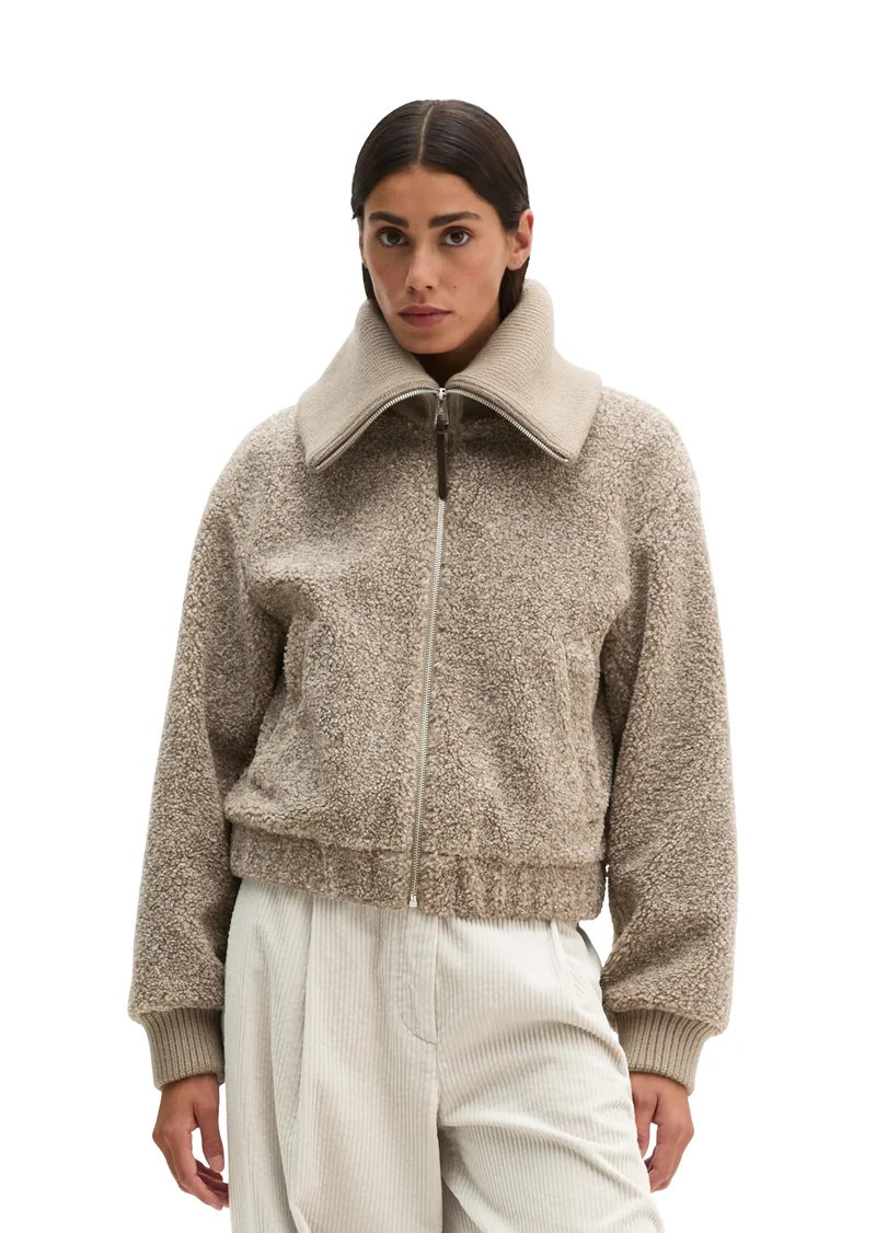 Teddyjacke mit aufliegendem Kragen