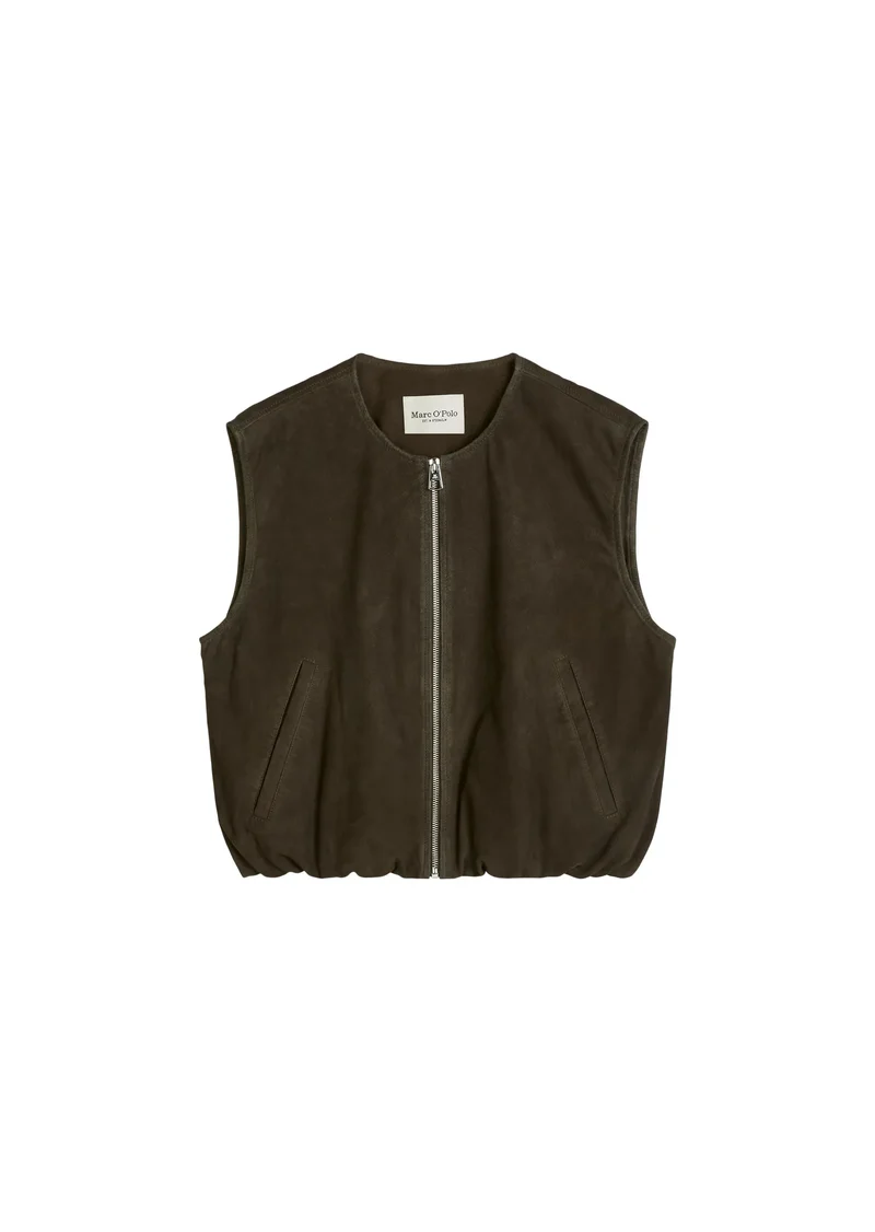 Lederweste Regular Fit