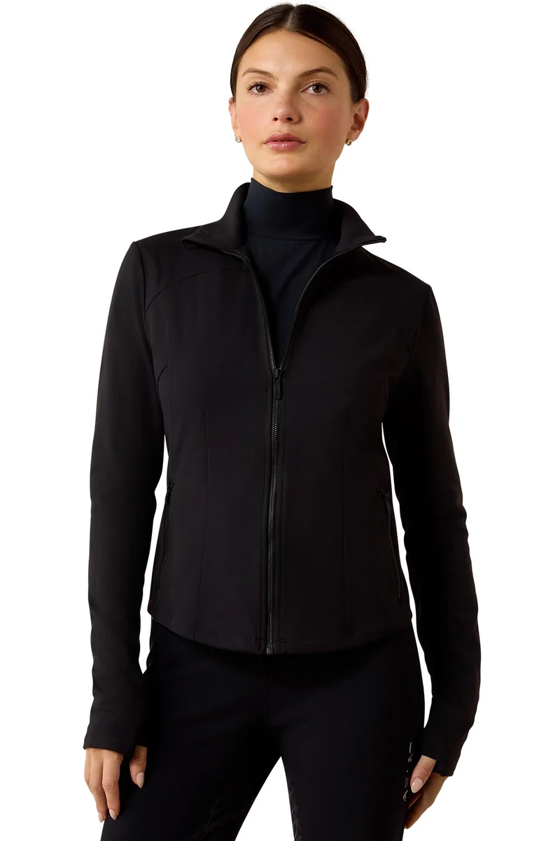 Damen SolVeil Baselayer mit durchgehendem Reißverschluss Black L