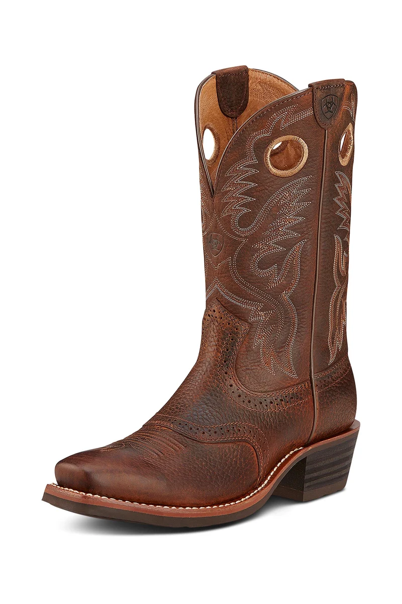 Herren Heritage Roughstock Cowboystiefel mit eckiger Zehenpartie Brown Oiled Rowdy 41,5/D