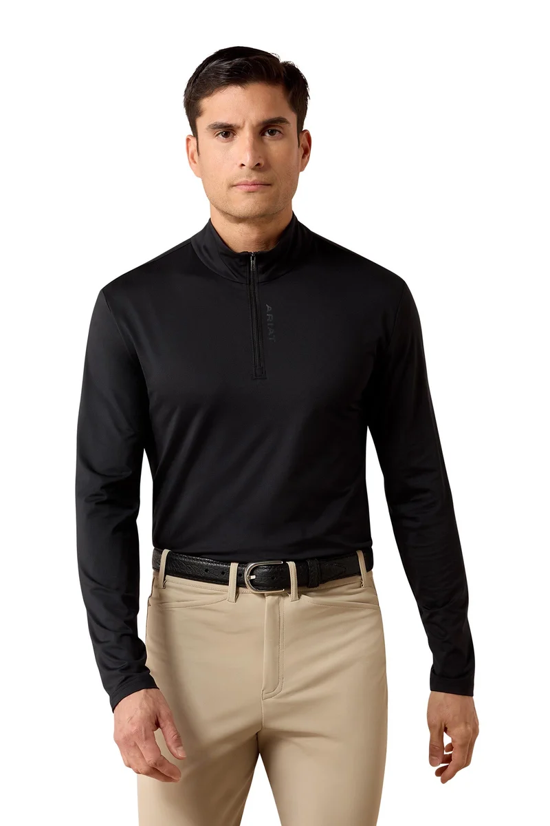 Herren LunaVeil Baselayer mit 1/4-Reißverschluss Black S