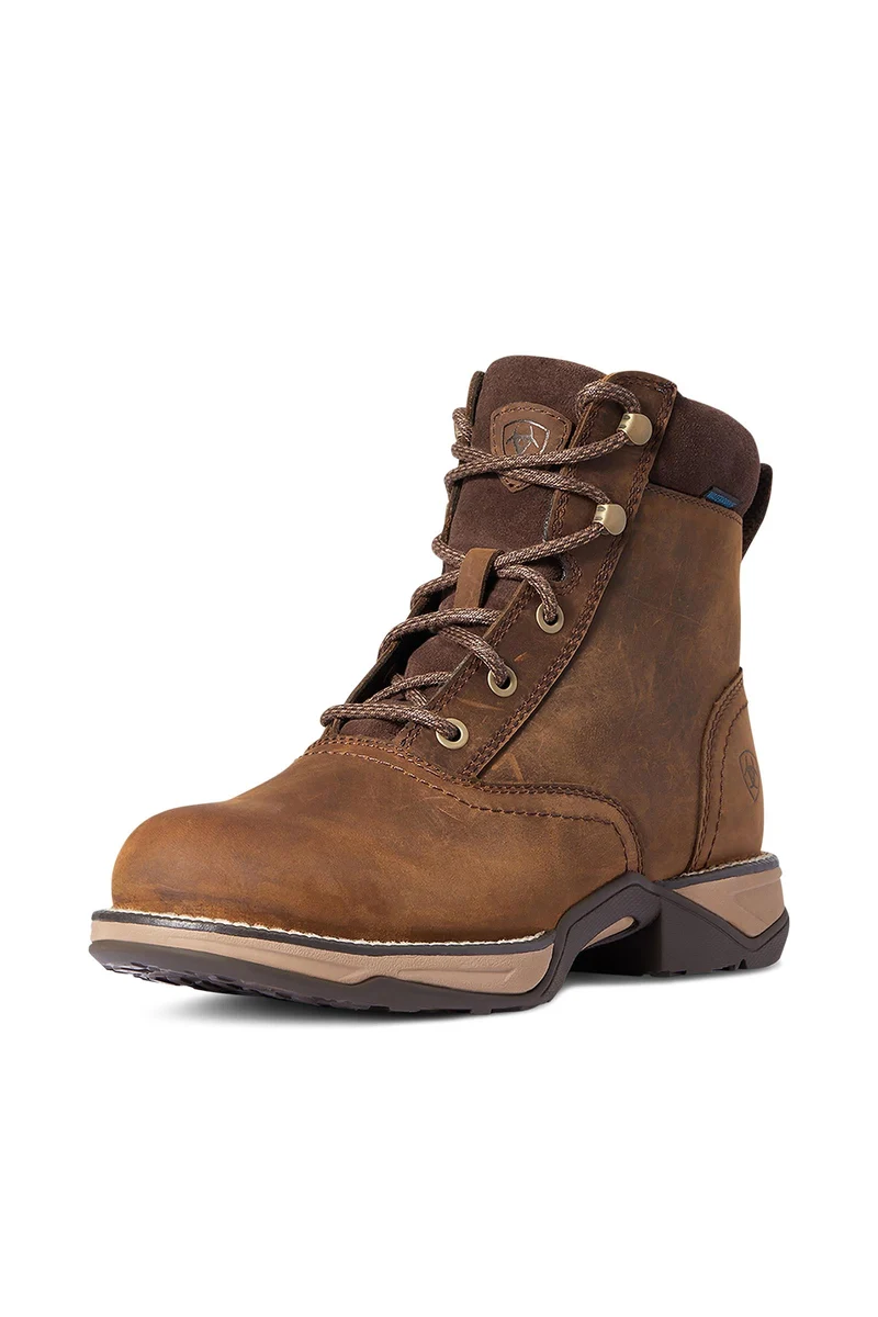 Anthem H2O Damen wasserdichte Schnürstiefel mit runder Zehenform Distressed Brown 39
