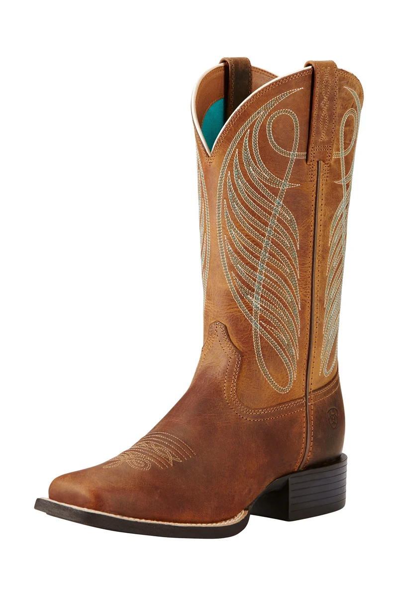 Round Up Wide Square Toe Damen Westernstiefel Powder Brown 41/B