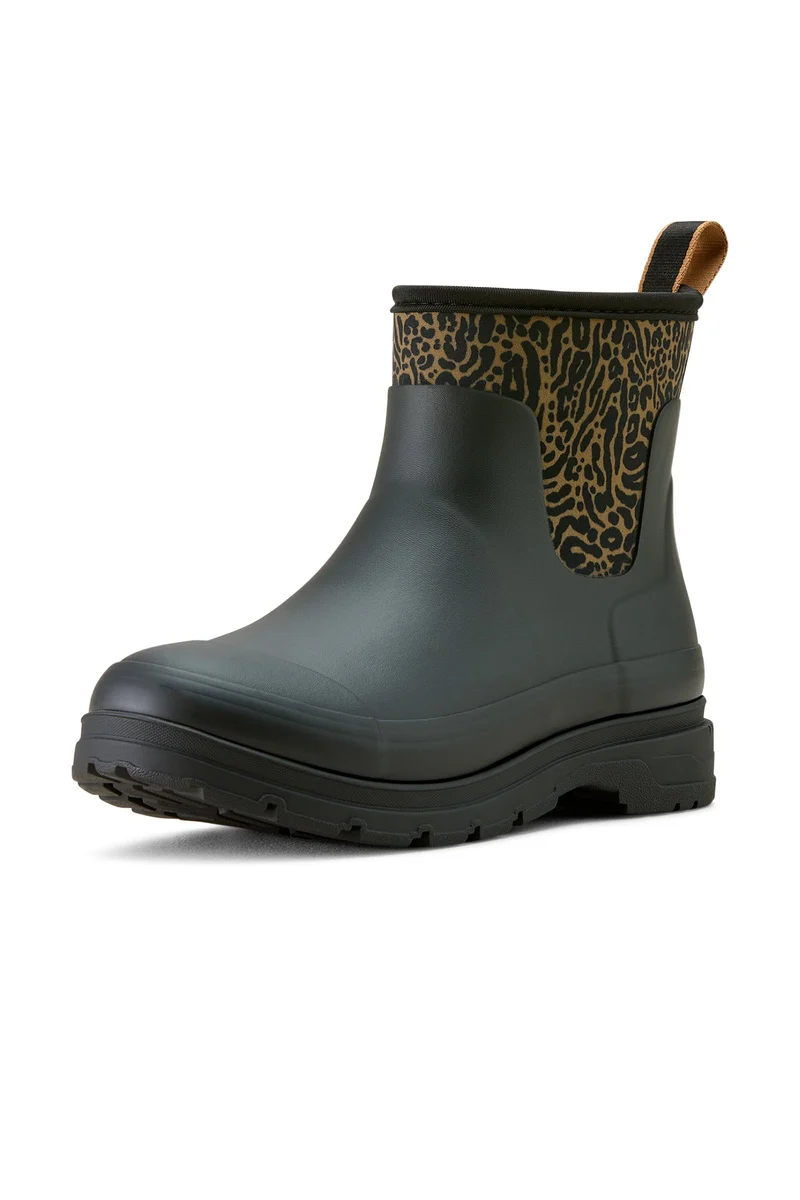 Kelmarsh Shortie Damen Kurzgummistiefel Black/Ocelot Print 39