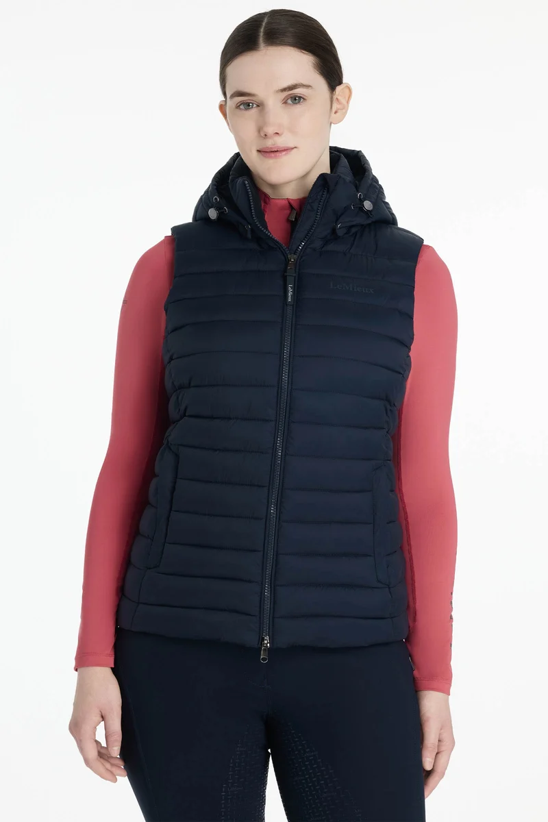 Rose Damen-Steppweste mit Kapuze Navy 44