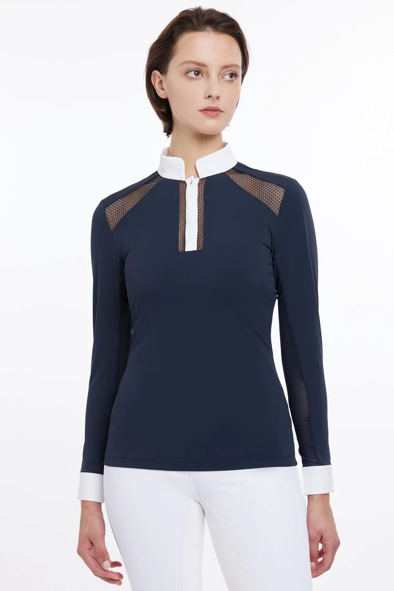 Camille Damen-Langarm-Turniershirt Navy 38