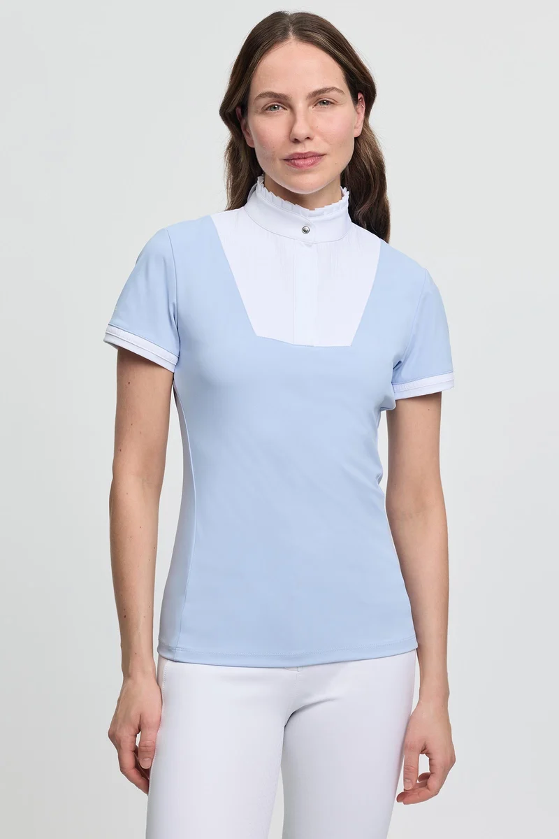 Sophia Kurzarm Turniershirt mit Falten Mist 36