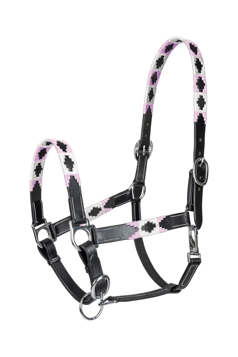 X-Line Polo Lederhalfter Black/Pink/Beige V
