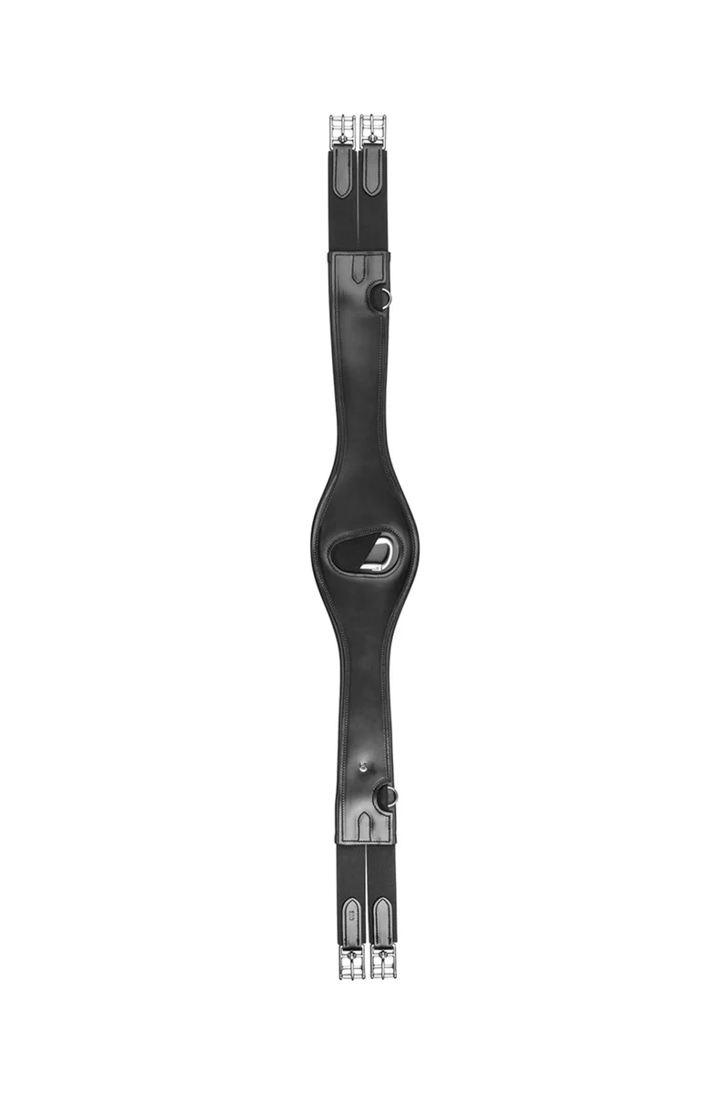 Leder-Sattelgurt, Lang Black 125 cm