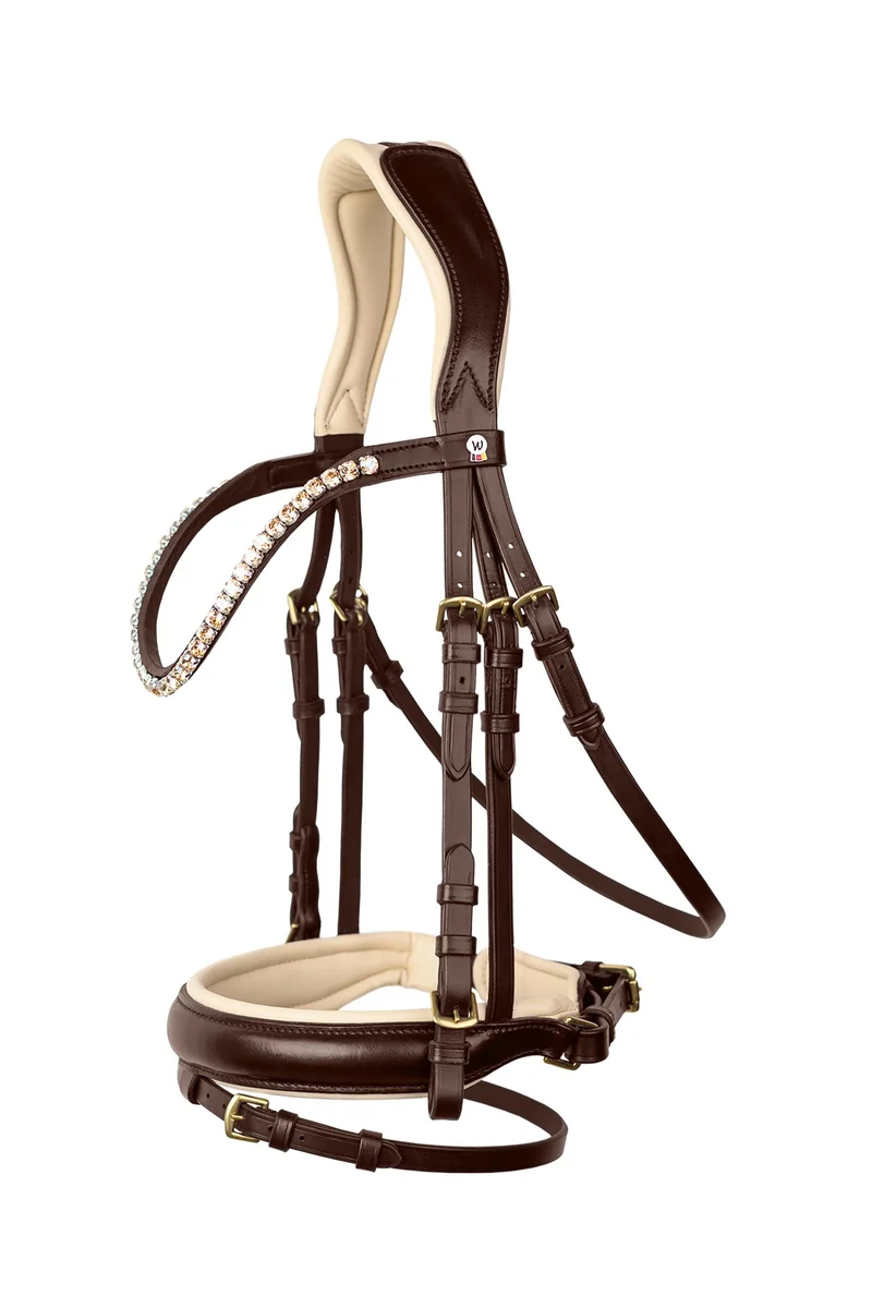 X-Line Ivory Trense mit kombiniertem Pullback-Reithalfter Brown V