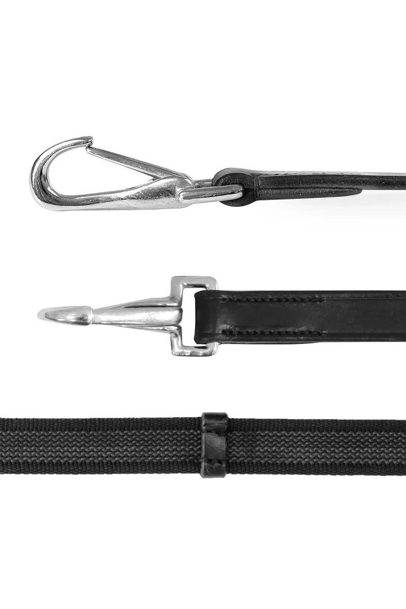 Anti-Rutsch-Zügel mit Karabinerhaken, 19 mm Black WB