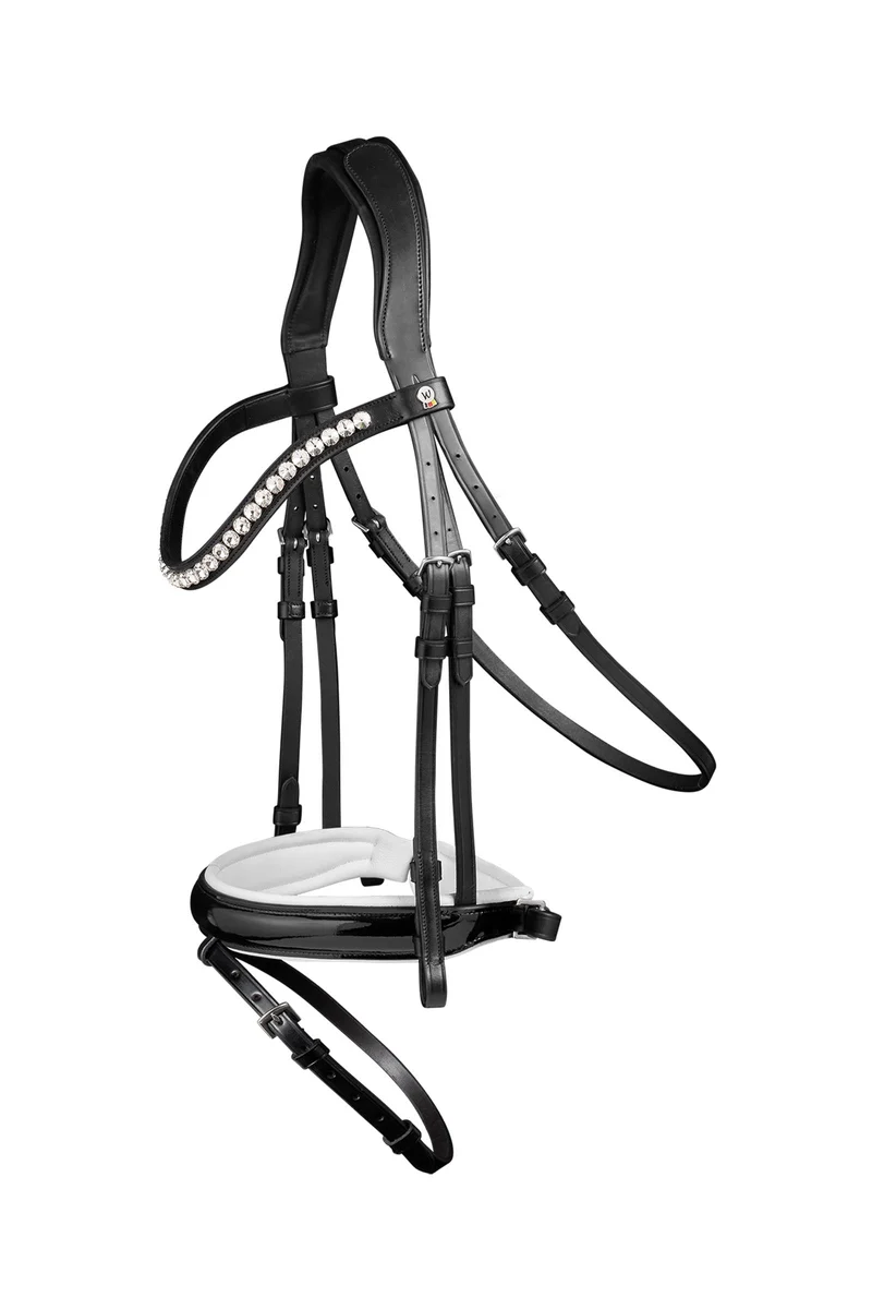 X-Line Evermore Trense mit Pullback-Reithalfter Black/White V