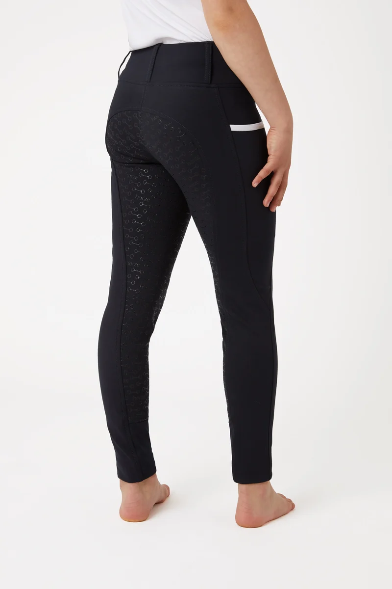 Lucinda Kinder Reitleggings mit Silikonvollbesatz und hohem Bund Dunkelnavy 130