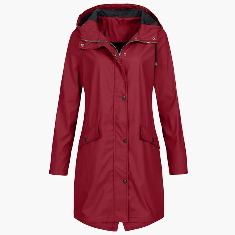 Emily | Elegant And Protective Waterproof Long Hooded Jacket