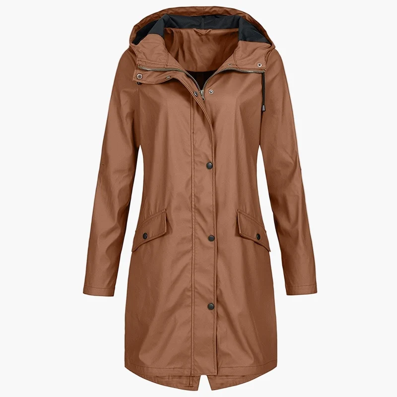 Emily | Elegant And Protective Waterproof Long Hooded Jacket