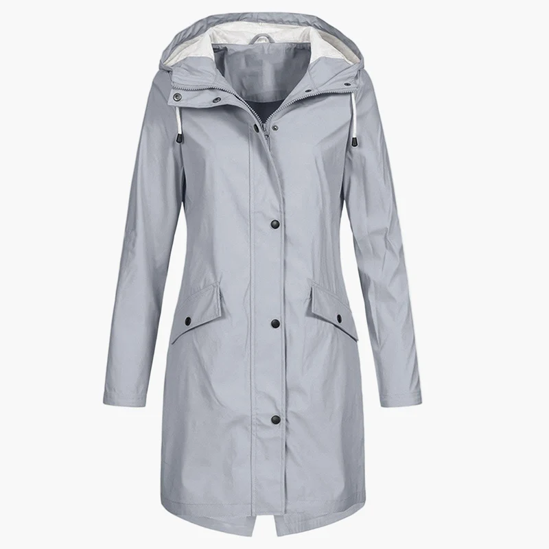 Emily | Elegant And Protective Waterproof Long Hooded Jacket