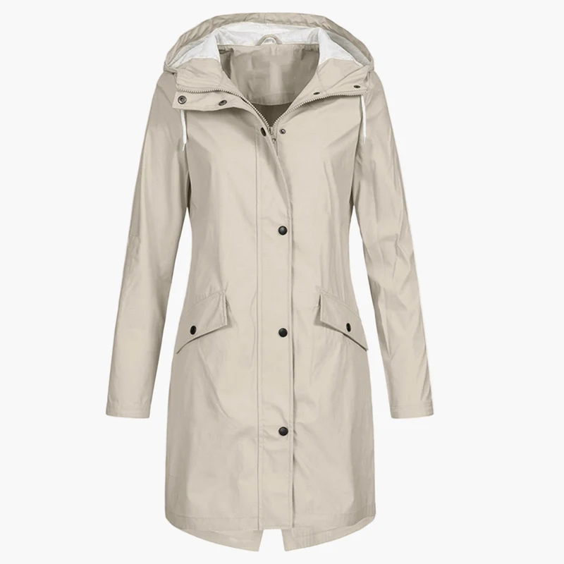 Emily | Elegant And Protective Waterproof Long Hooded Jacket
