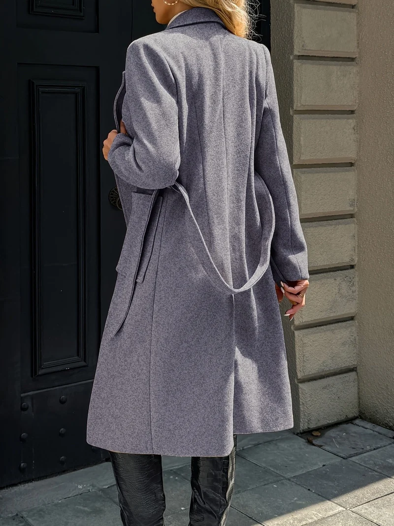 Evelyn | Elegant Belted Long Trench Coat