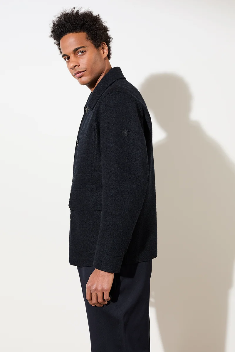 Field Jacket aus Techno Felt (Carbon)