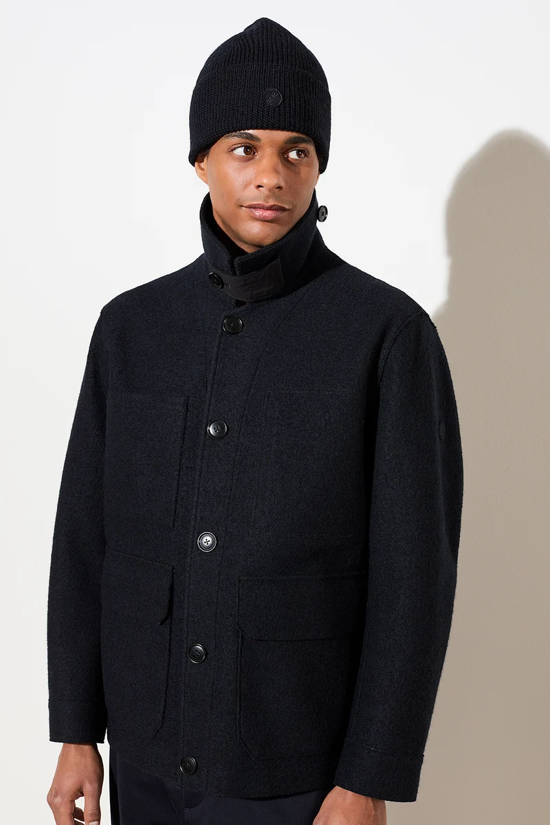 Field Jacket aus Techno Felt (Carbon)