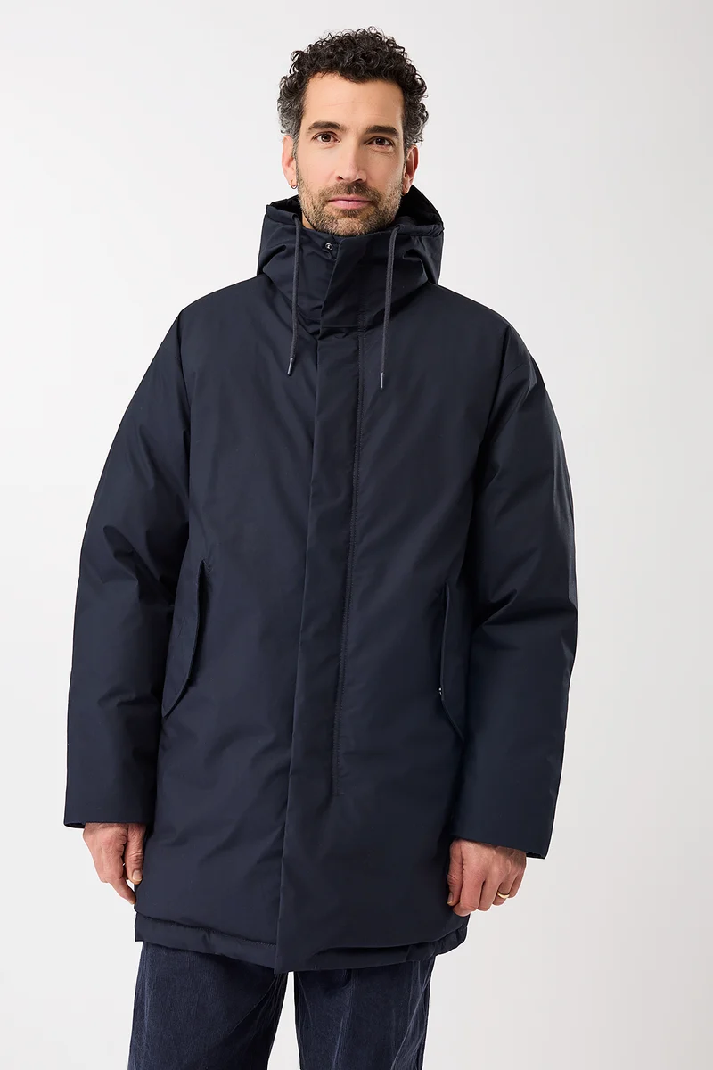Parka aus Eco Daune mit Kapuze (Navy)