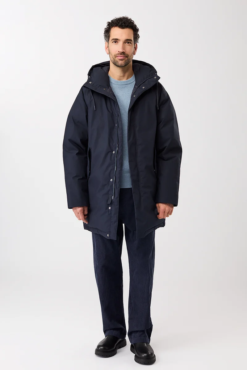 Parka aus Eco Daune mit Kapuze (Navy)