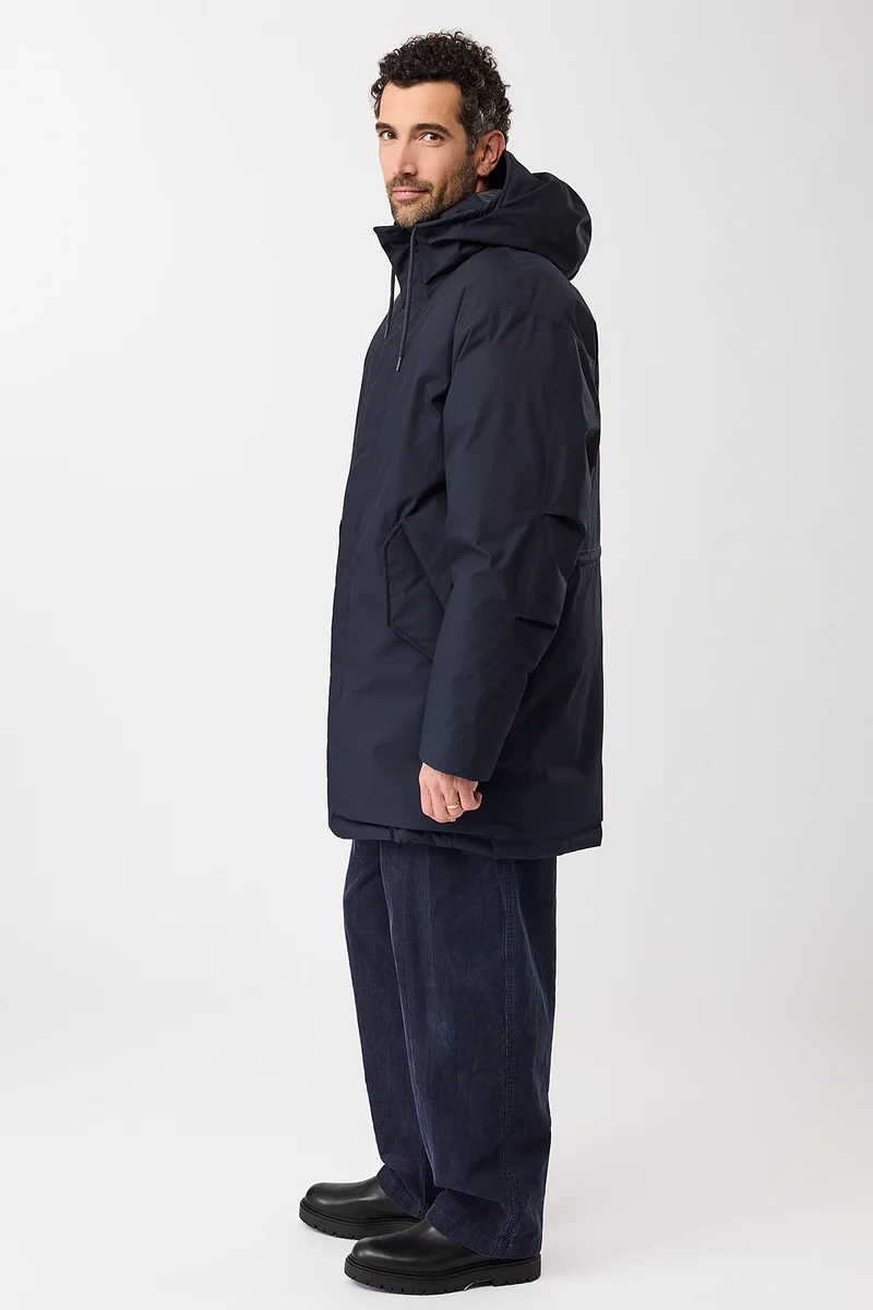 Parka aus Eco Daune mit Kapuze (Navy)