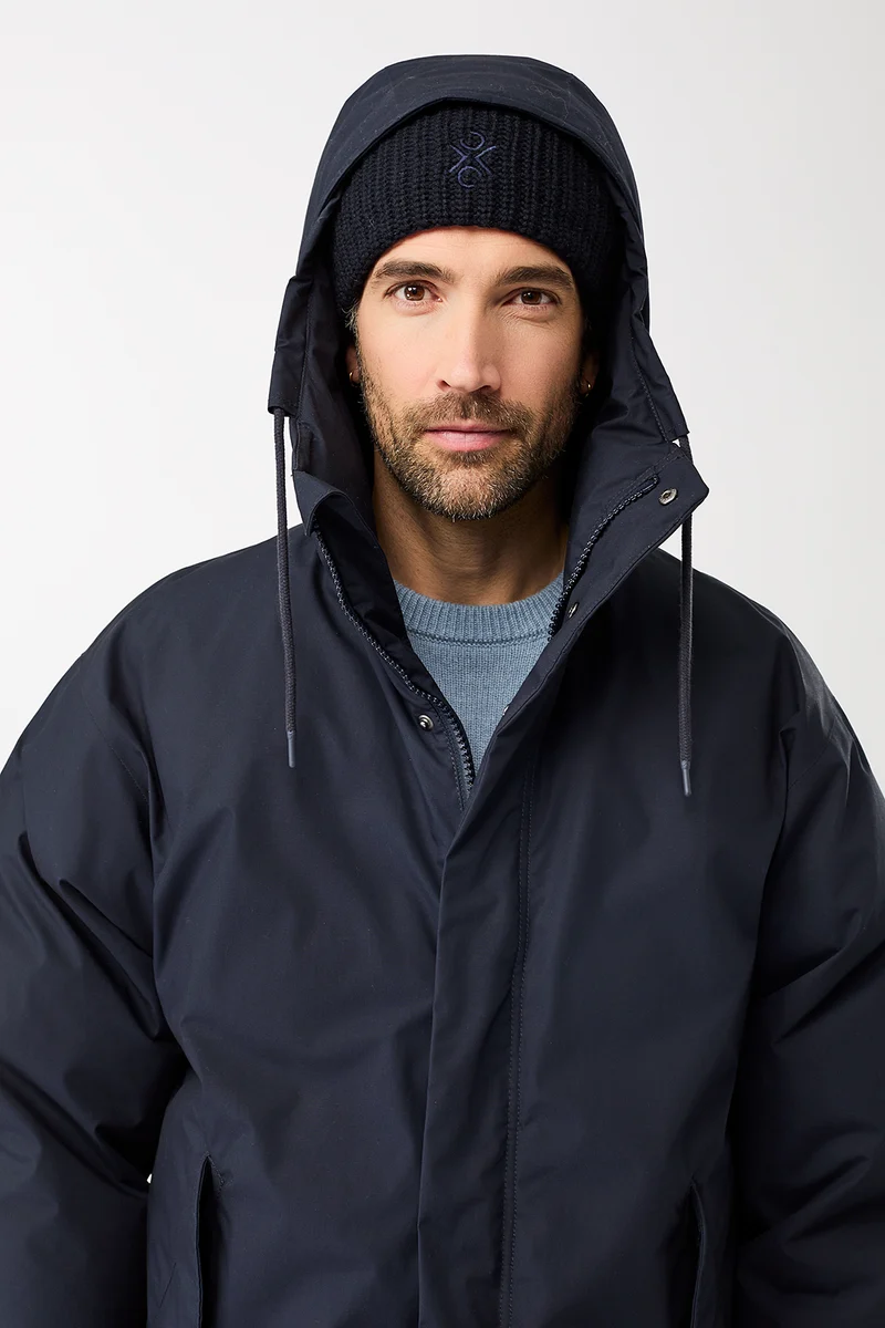 Parka aus Eco Daune mit Kapuze (Navy)
