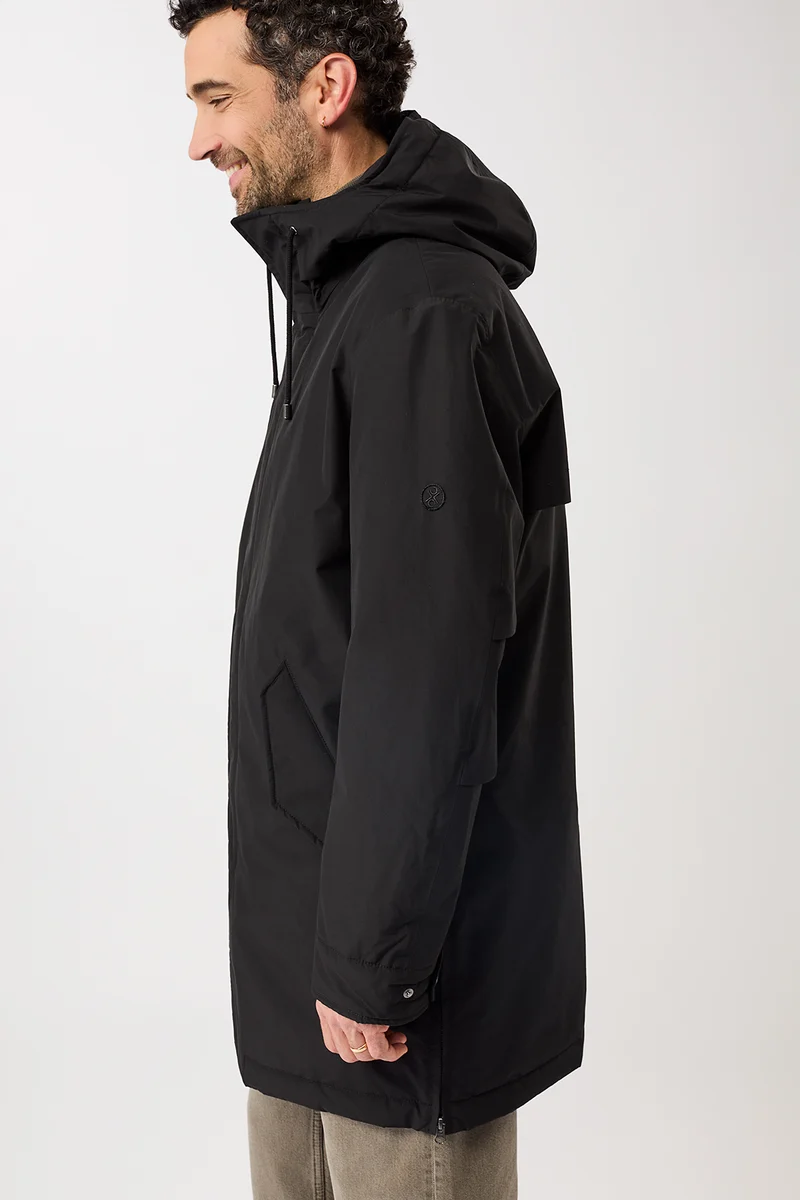 Langer Parka wattiert mit Funktion (Black)
