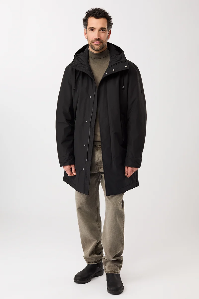 Langer Parka wattiert mit Funktion (Black)