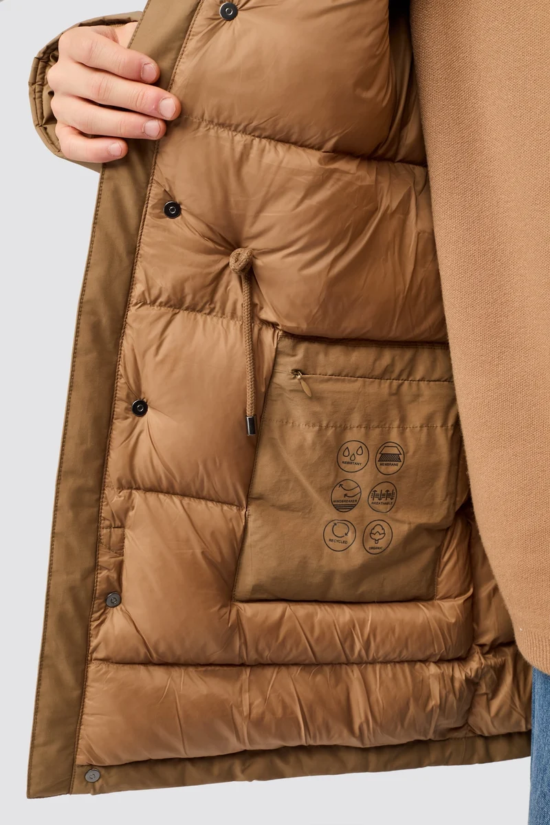 Parka aus Eco Daune mit Kapuze (Oak)