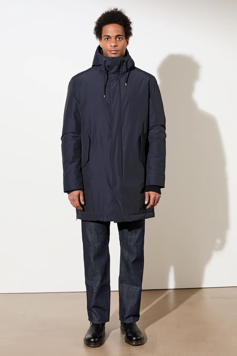 Langer Parka wattiert mit Funktion (Navy)