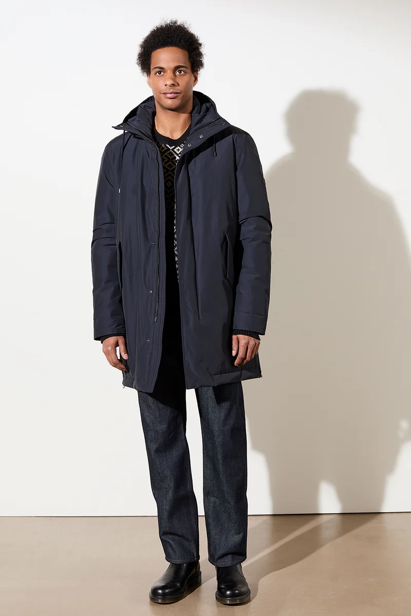 Langer Parka wattiert mit Funktion (Navy)