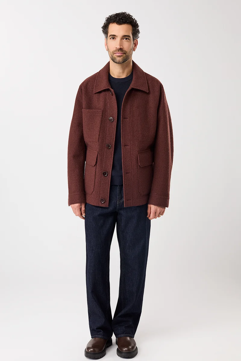 Field Jacket aus Techno Felt (Burgundy)