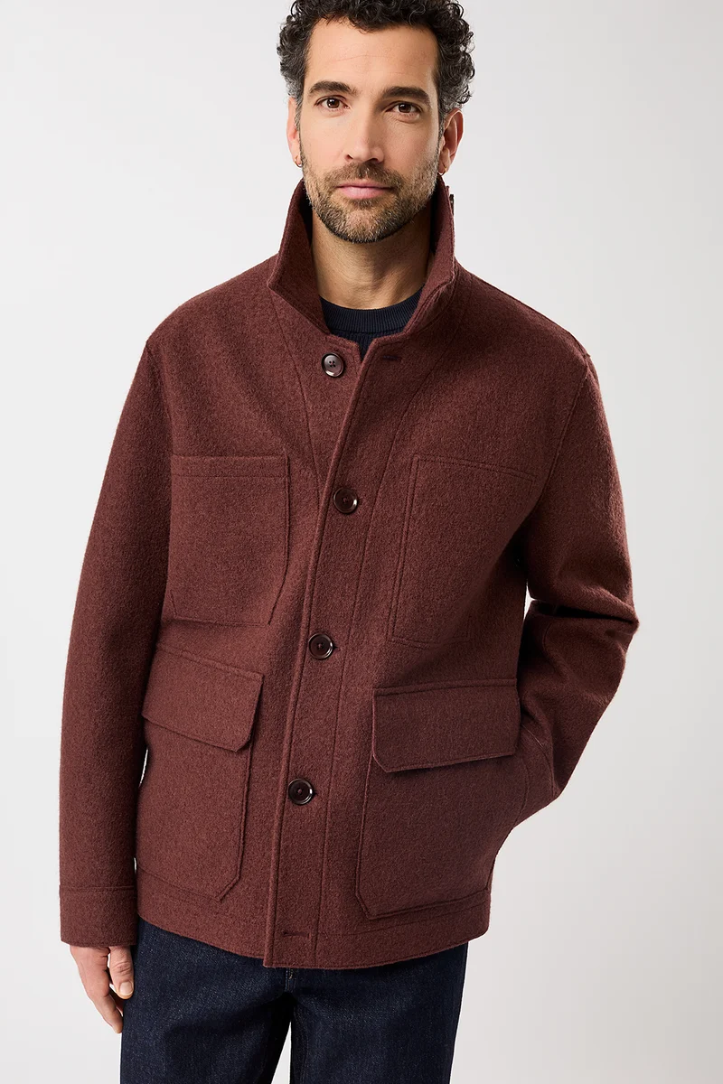 Field Jacket aus Techno Felt (Burgundy)