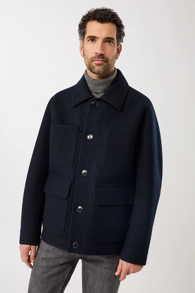 Field Jacket aus Techno Felt (Navy)