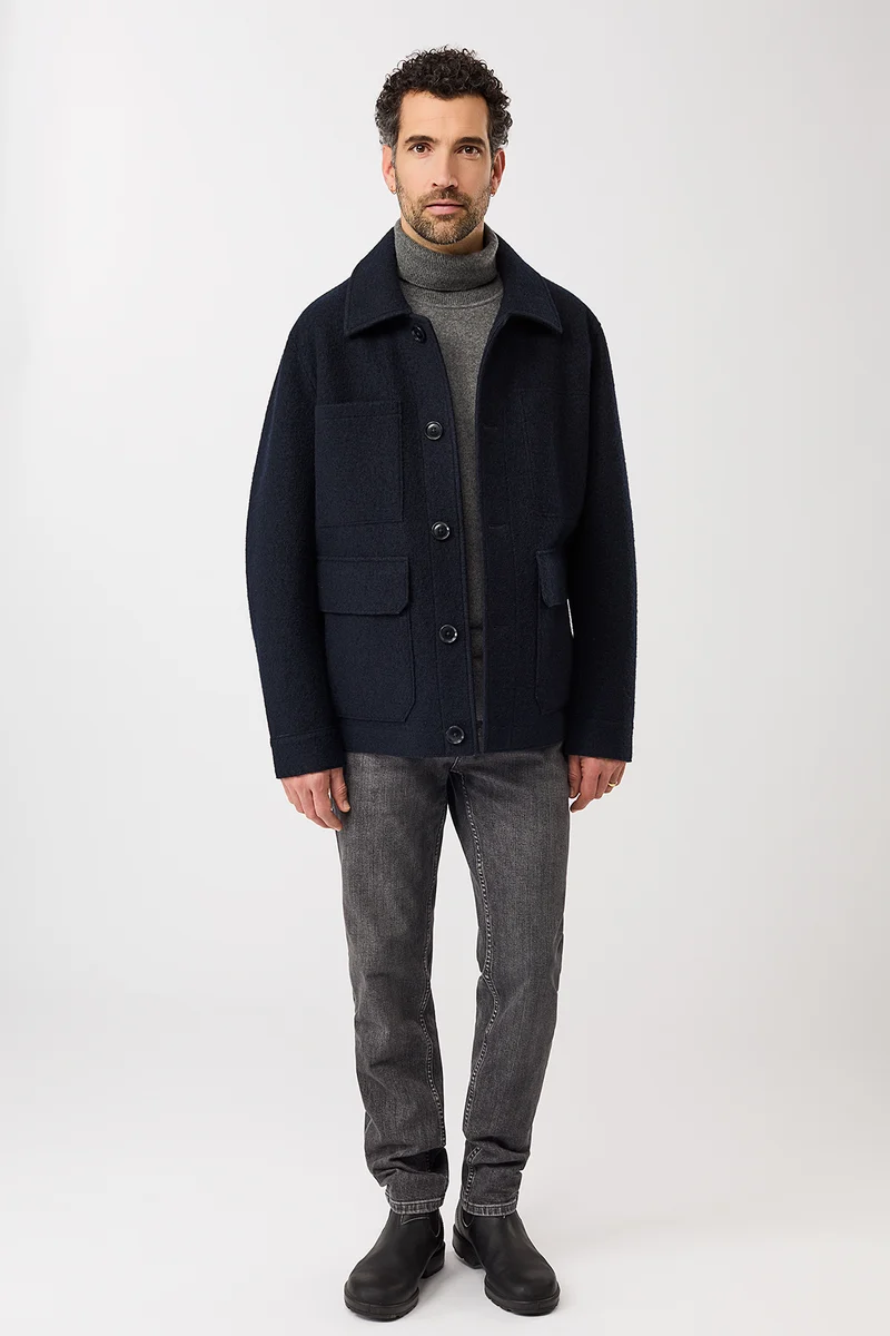 Field Jacket aus Techno Felt (Navy)