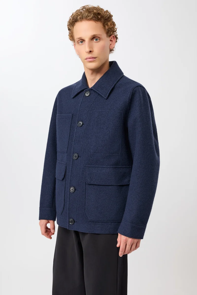 Field Jacket aus Techno Felt (Steel Blue)