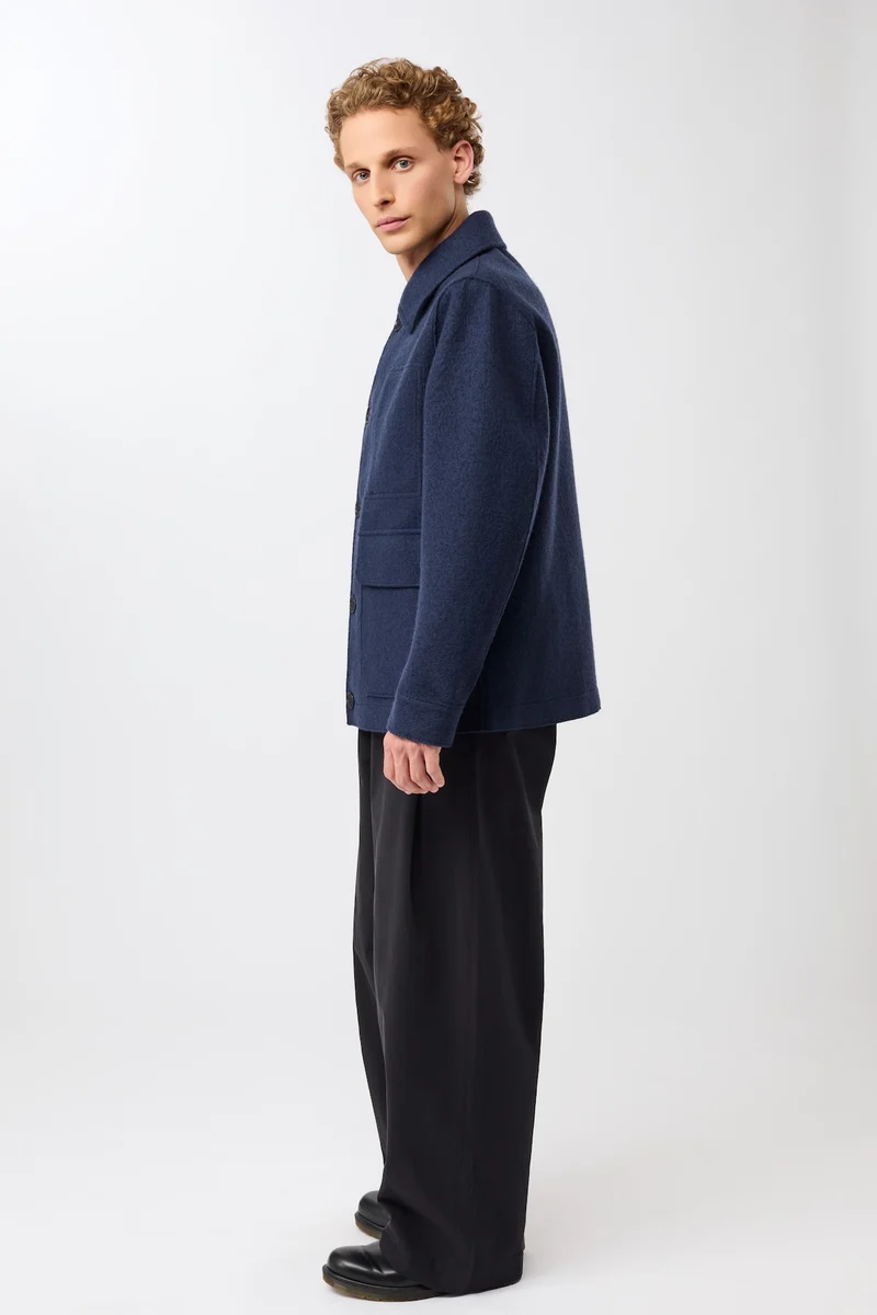 Field Jacket aus Techno Felt (Steel Blue)